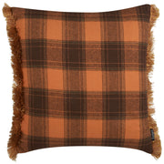 Cuscino decorativo con motivo a scacchiera e nappe rettangolari nero e arancione 45 x 45 cm camera da letto soggiorno stile retrò