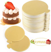 Set di 200 pezzi di piatto di mousse rotondo in oro, display per dessert, piatto per torta, base per torta di compleanno e matrimonio.