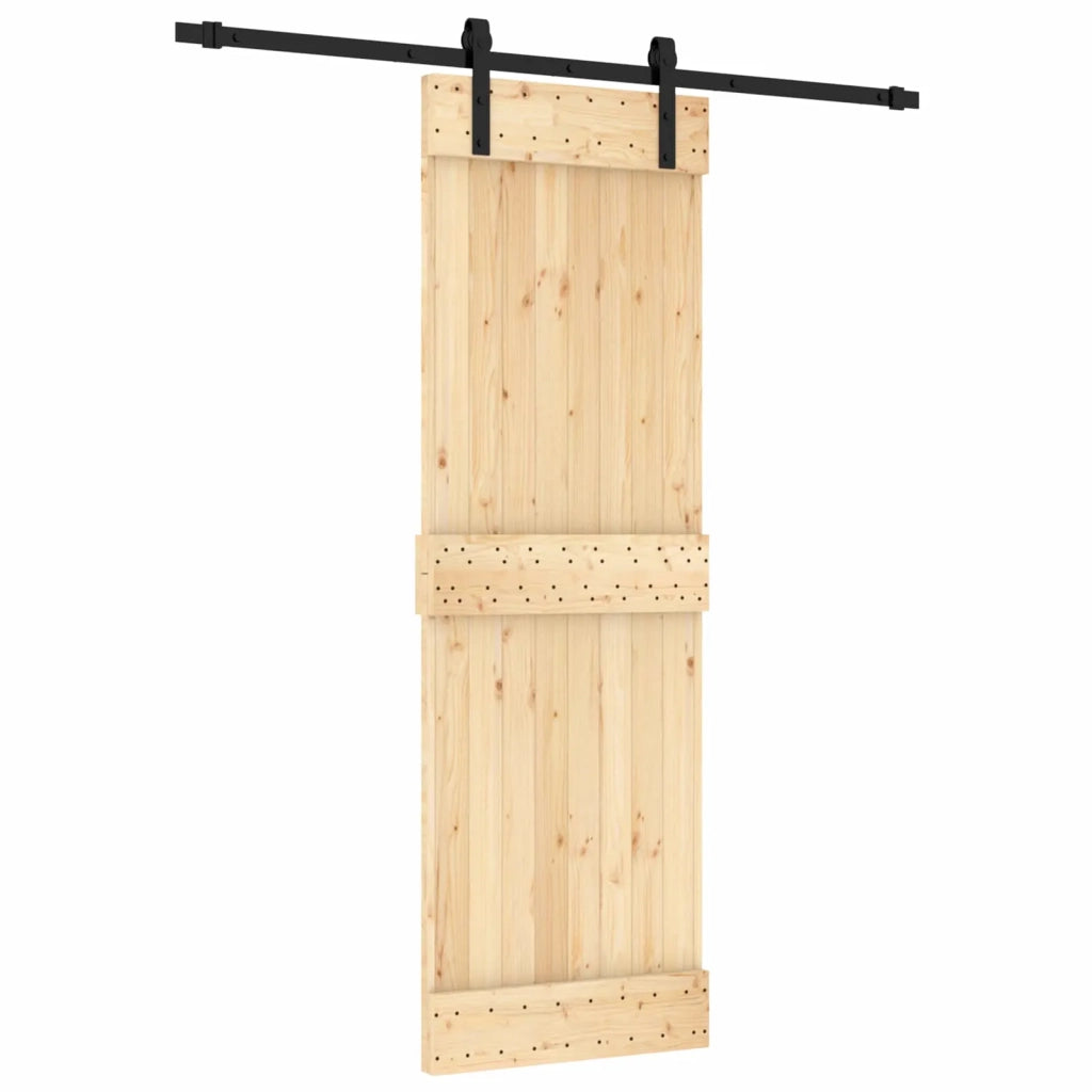 Porta scorrevole Naturale e Nero 70 x 210 cm