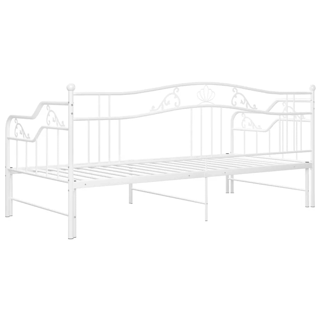 Telaio Divano Letto Estraibile Bianco in Metallo 90x200 cm 324765