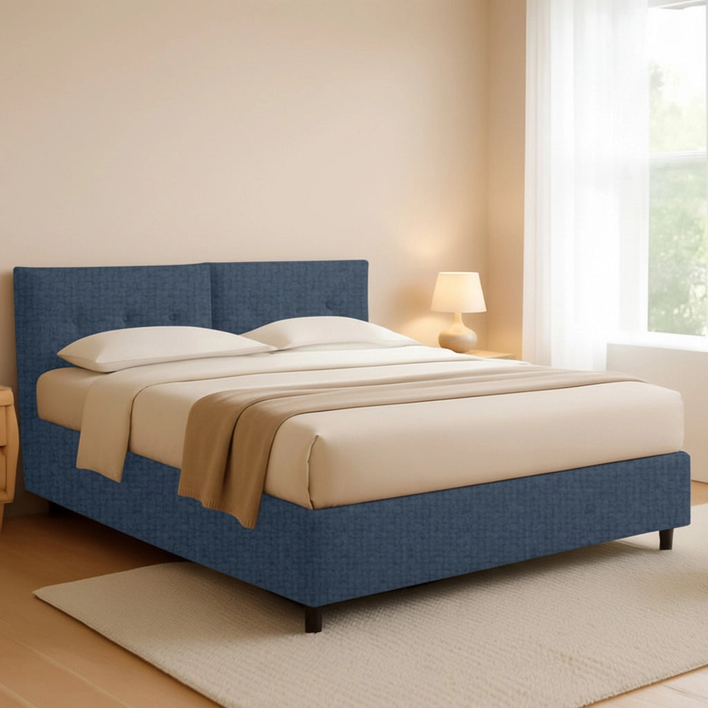 York, Letto Piazza e Mezza Sfoderabile Made in Italy, blu