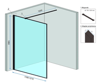 Parete Doccia Rea Bler 120 Con Mensola Evo