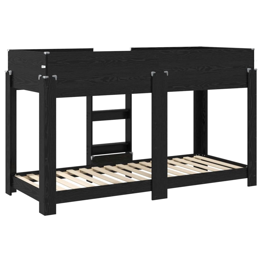Letto a Castello per Bambini Rovere Nero 75 x 190 cm 3410540