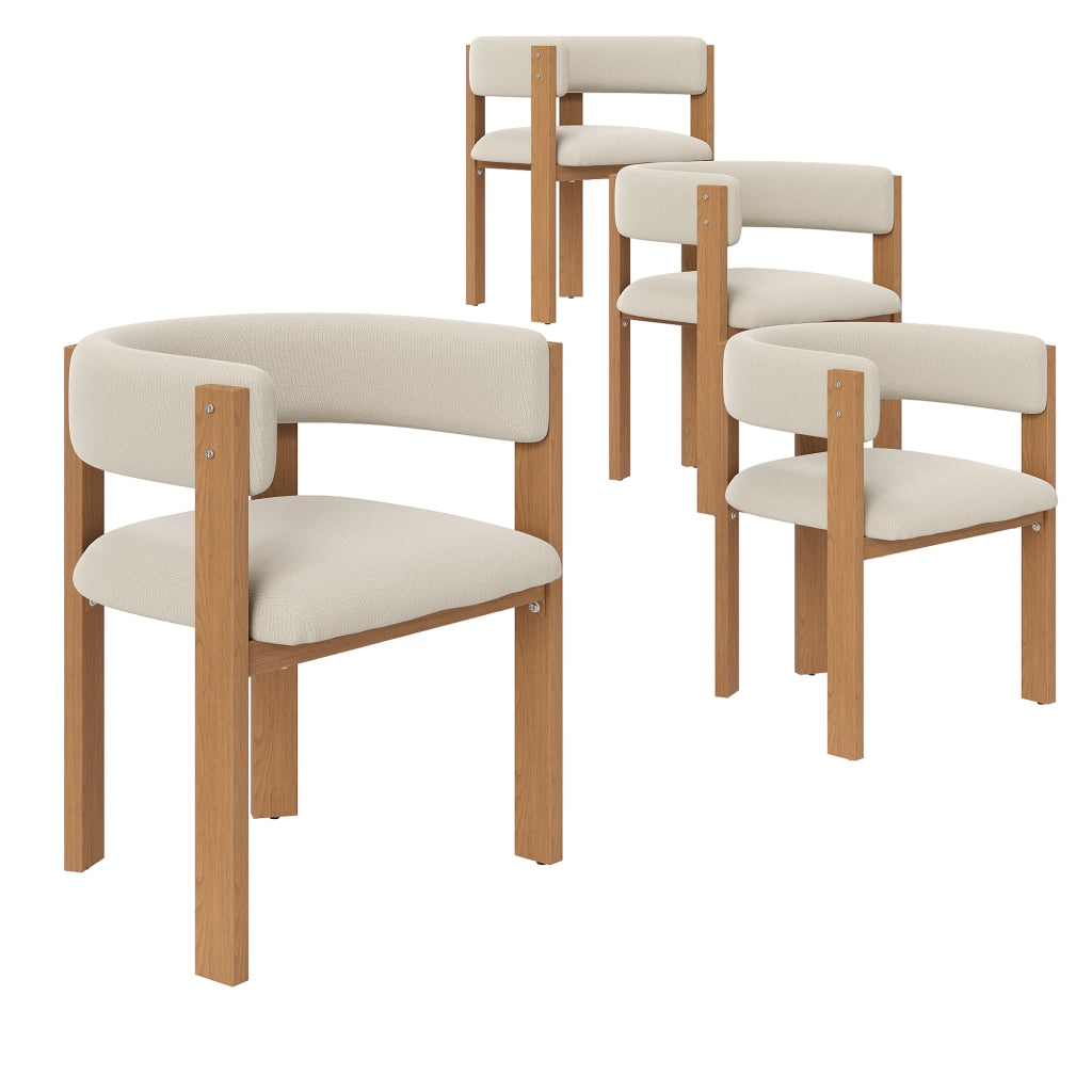 Sedia da Pranzo Imbottita con Gambe in Metallo ¨C Xylo ¨C Set 4 Pezzi, Tessuto Grigio