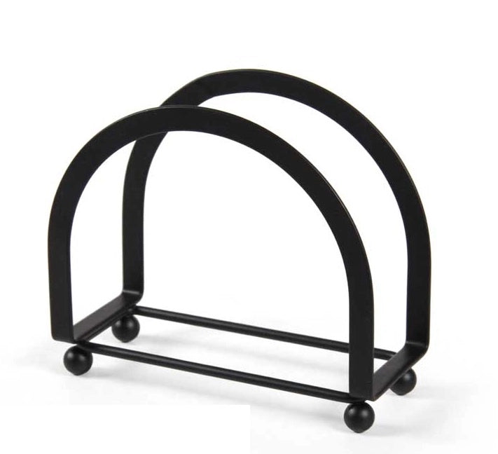PORTA TOVAGLIOLI IN METALLO 14 X 6 X 13 CM IN COLORE NERO