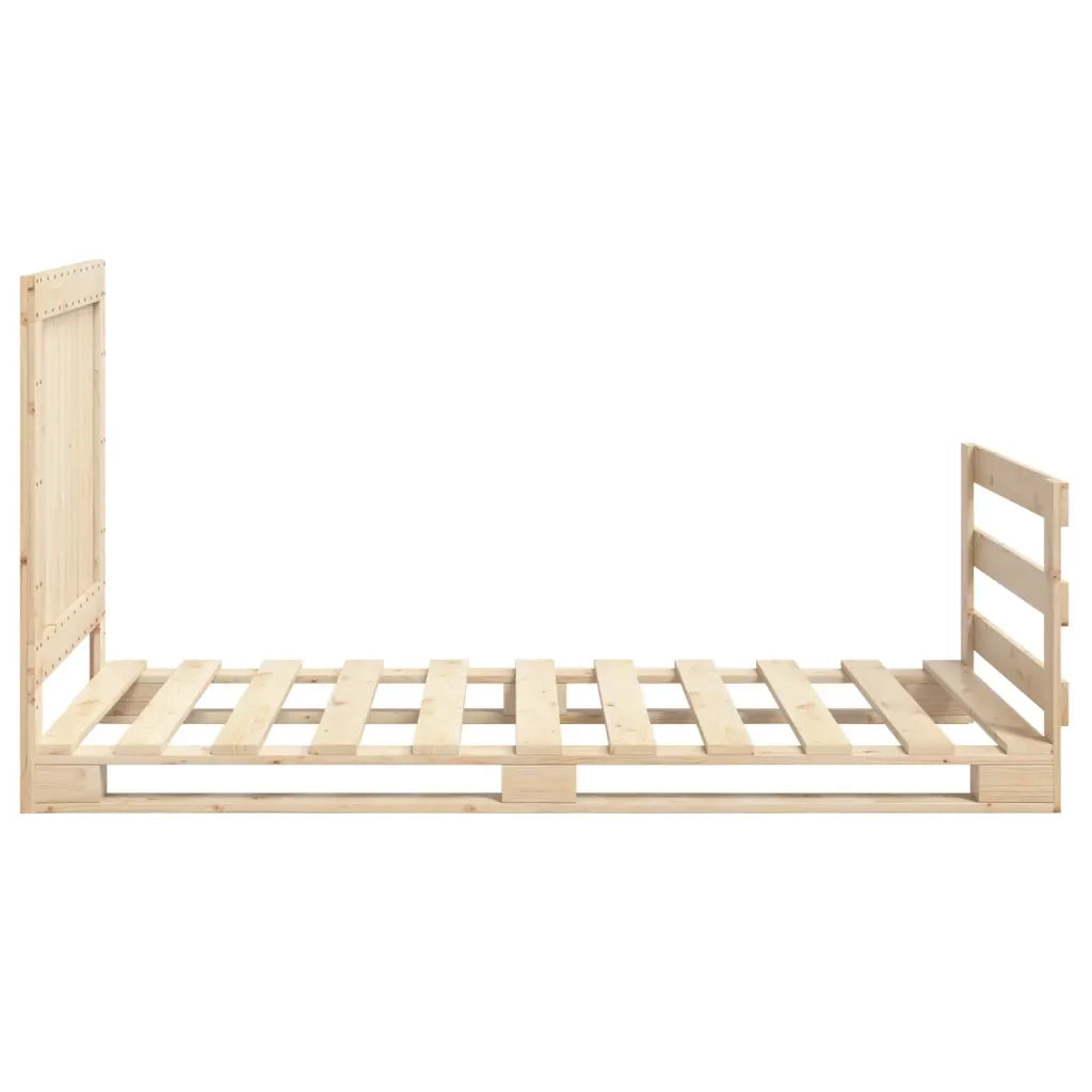 Letto singolo | Letto per adulti | Giroletto con Testiera 100x200 cm Legno Massello di Pino