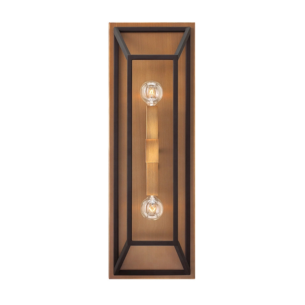 Applique Contemporanea Fu Lighton Ottone Vetro 2 Luci E14