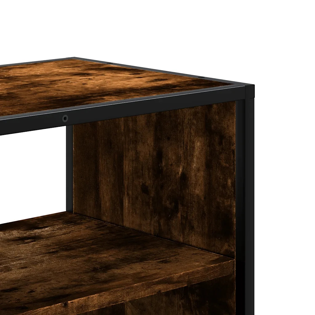 Mobile TV Rovere Fumo 60x31x39,5 cm Legno Multistrato e Metallo 848916