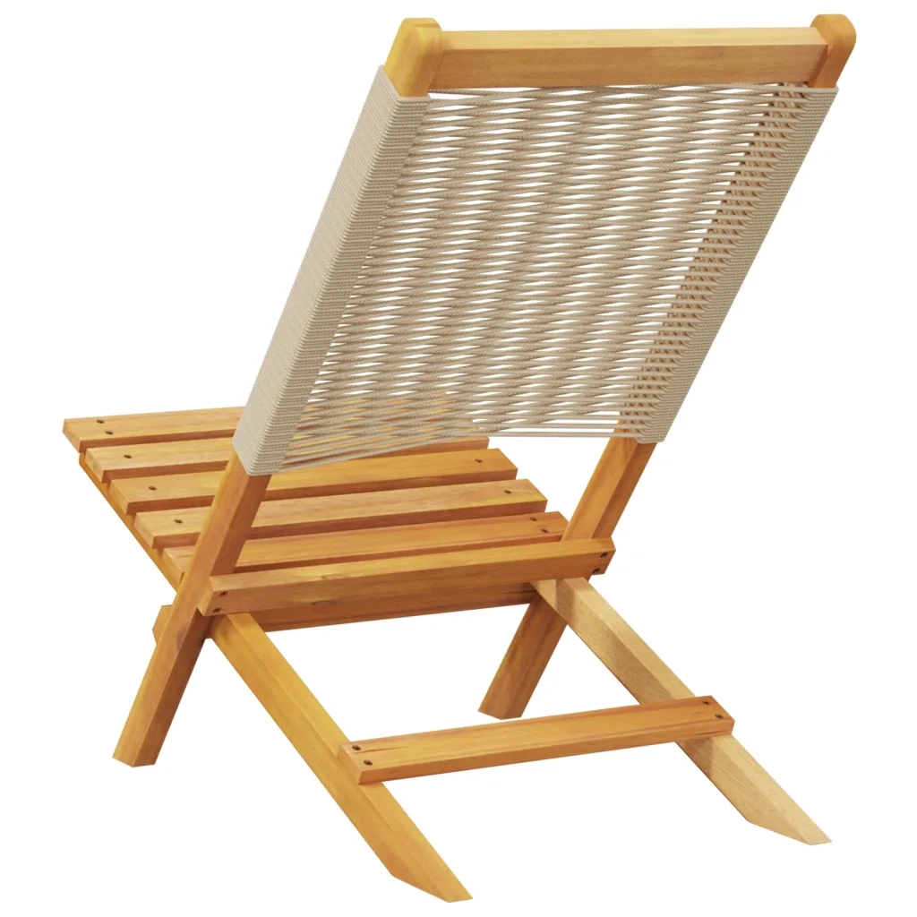 vidaXL Sedie Giardino 2 pz Beige Legno Massello Acacia e Polipropilene