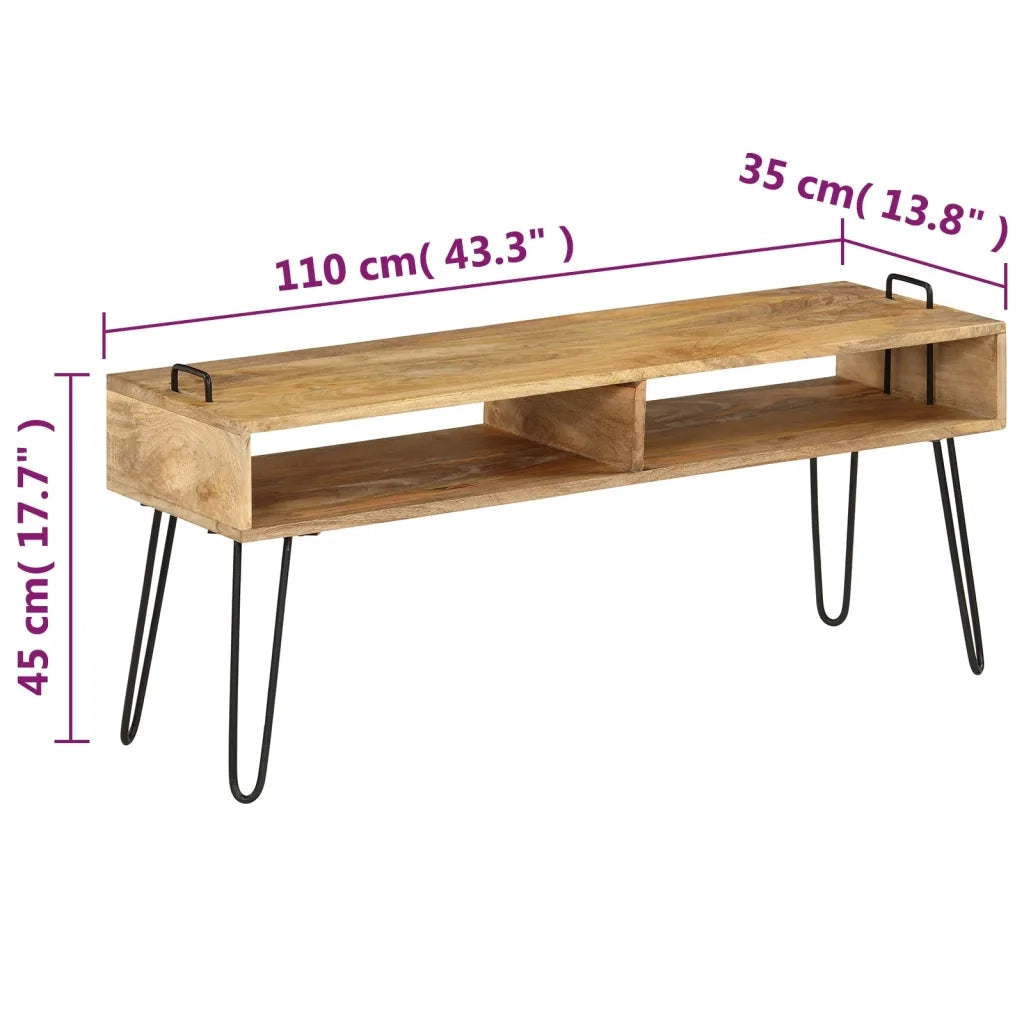 Mobile TV | Armadietto TV | Mobile Porta TV in Legno Massello di Mango 110x35x45 cm
