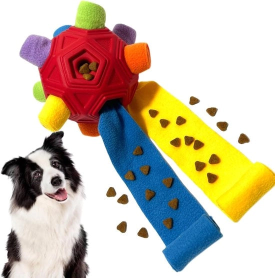 Snuffelbal interattivo, cacciatore di cibo, mattoncino da snufficare, alimentatore lento, giocattolo educativo per cani (rosso)