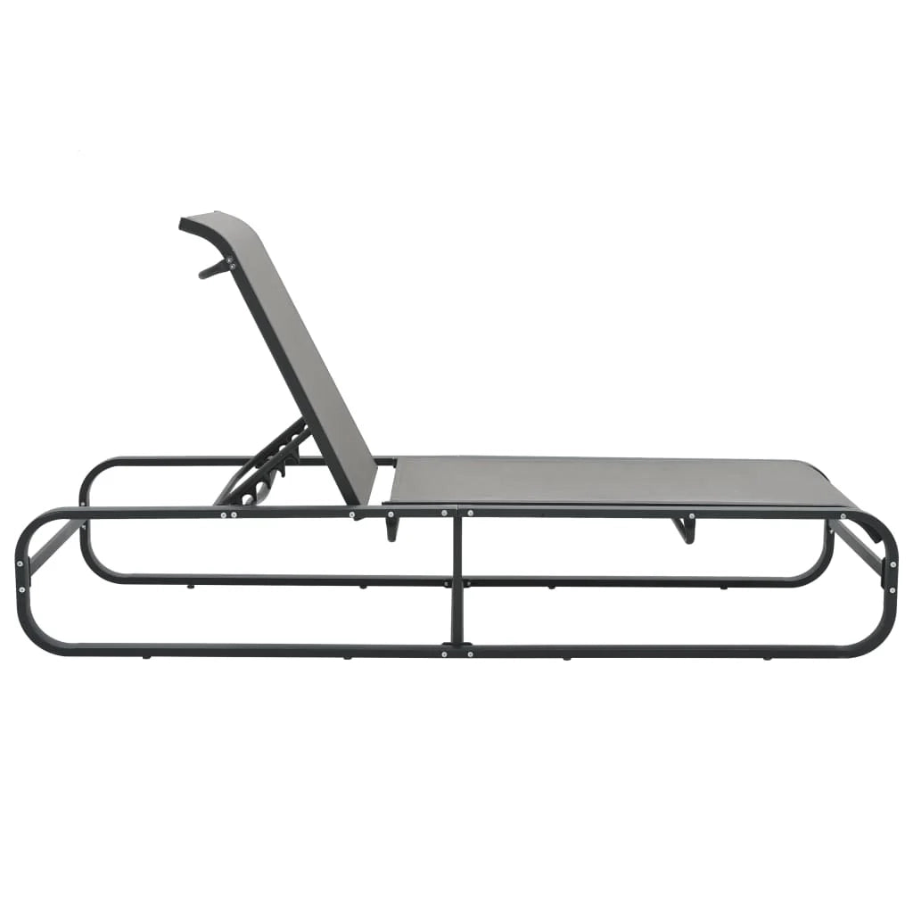 Sedia a sdraio lettino prendisole lettino da giardino mobili da esterno per patio alluminio e textilene grigio 02_0012252