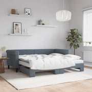 Divano Letto Estraibile Materassi Grigio Scuro 90x190cm Velluto 3197809