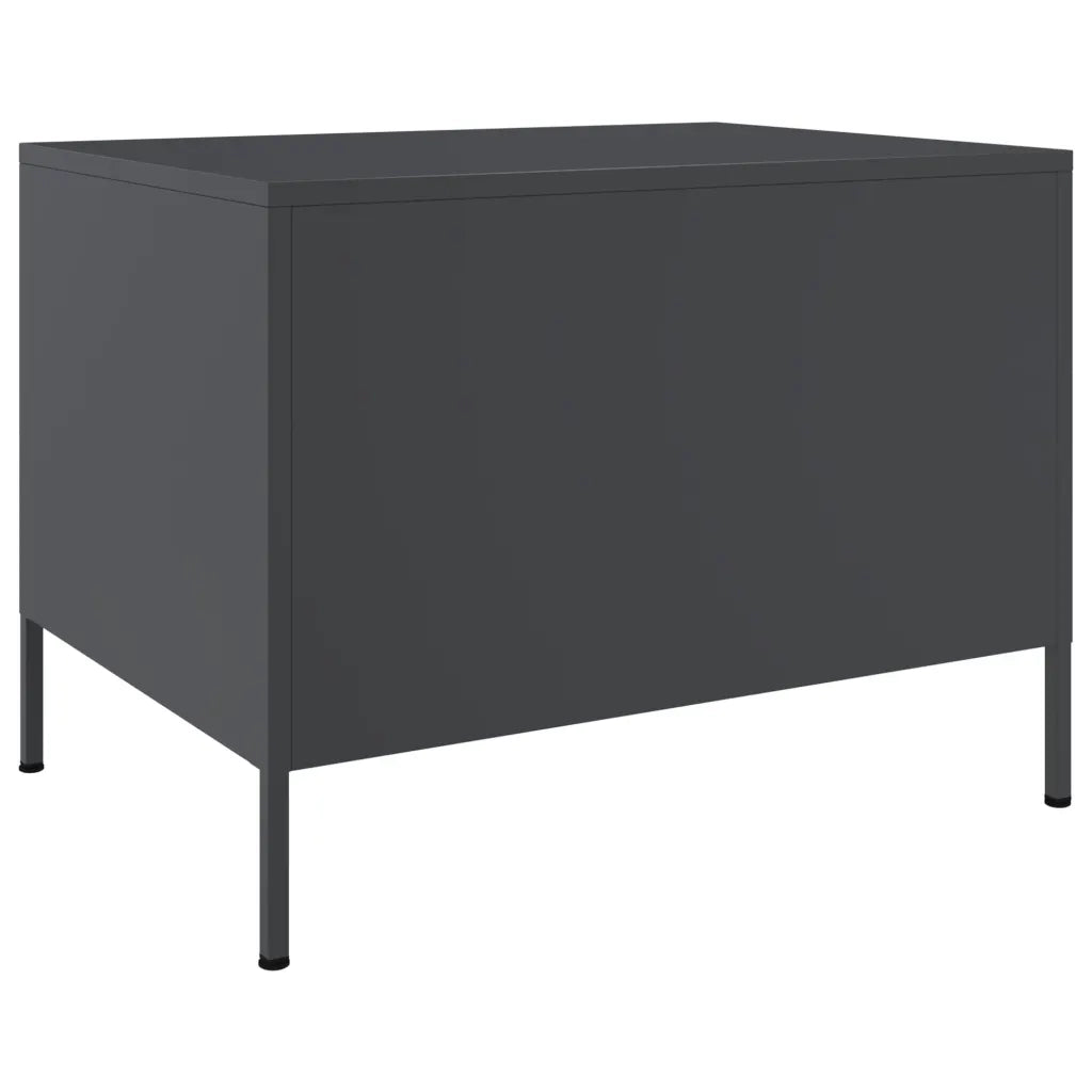 Tavolino da Salotto Antracite 68x50x50,5 cm in Acciaio