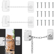 Pacchetto di 3 catene di sicurezza per finestre, serrature per finestre, catene di sicurezza per porte adattabili, senza foratura, serratura per frigorifero, limitatore di apertura per finestre, porte, autorapido, armadi, cassetti.