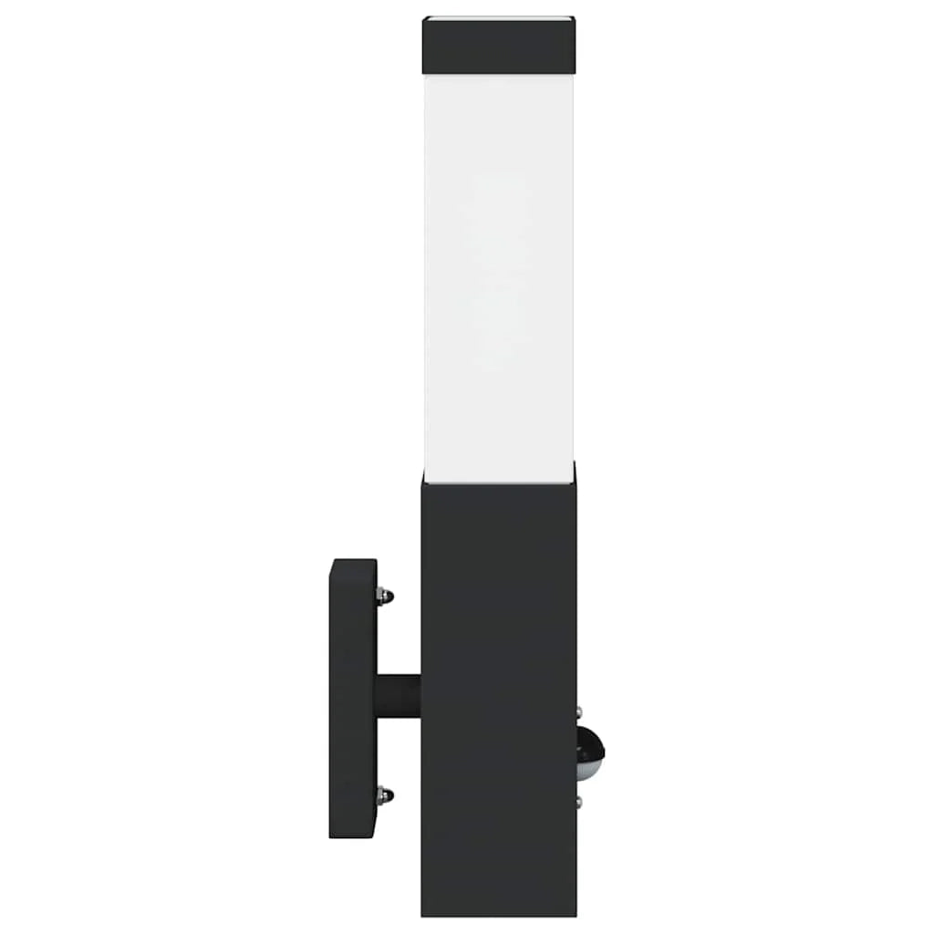 Set di 2 moderne lampade da parete per esterni resistenti alle intemperie 10,5 x 6 x 33 cm in acciaio inox nero 02_0056514