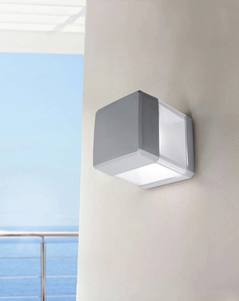 LODI APPLIQUE 1 LUCE GRIGIO IP55 ATTACCO GX53 LED 10W LAMPADINA INCLUSA