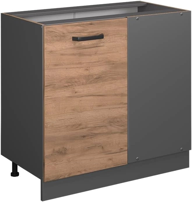 Mobile ad angolo cucina R-Line, Quercia dorata, 86 cm senza piano di lavoro, per la libera combinazione all'interno di sistemi cucina modulari