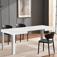 Tavolo da Pranzo Allungabile 120-200x80x76 cm in Legno Bianco Frassino