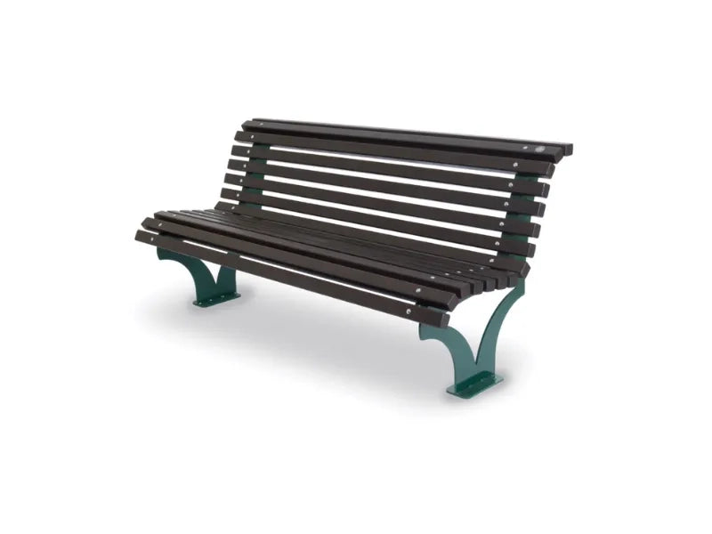 Panca Arkos 560 legno metallo 170x75x80h schienale senza braccioli Giochipark - RAL 6005