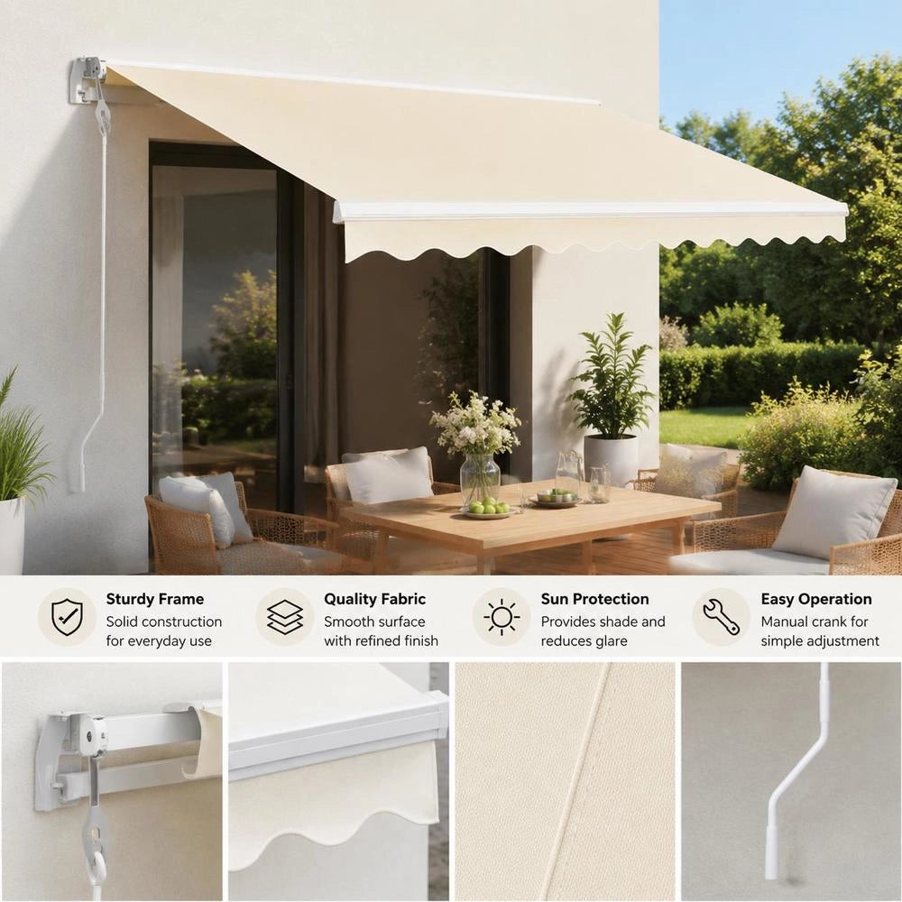 Automatically Retractable Awning 350x250 Cm Cream