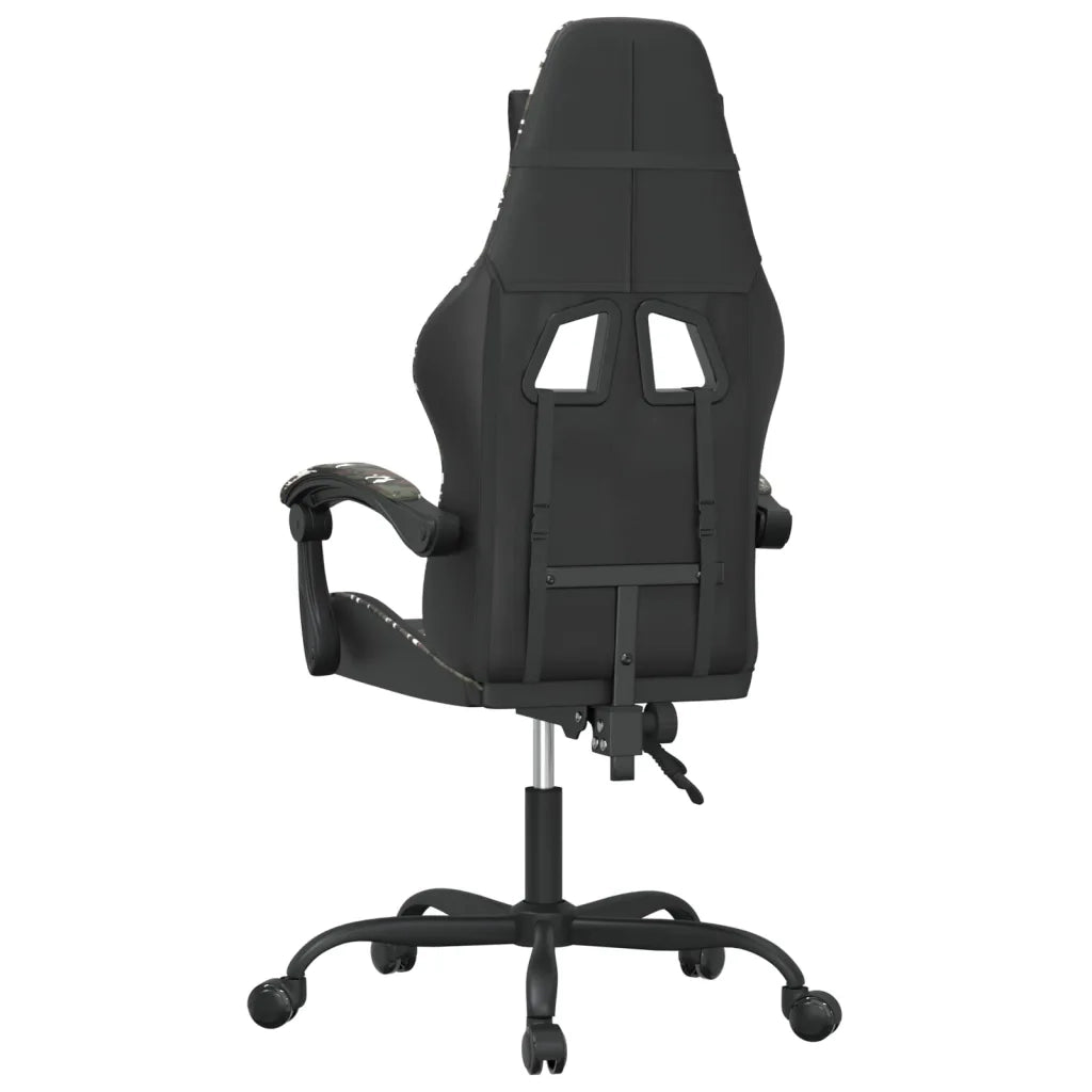 Sedia da Gaming | Sedia da e-sports Girevole Nero e Mimetico in Similpelle