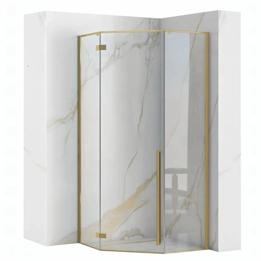 Cabina Doccia Diamond 90x90 Brush Gold senza piatto doccia