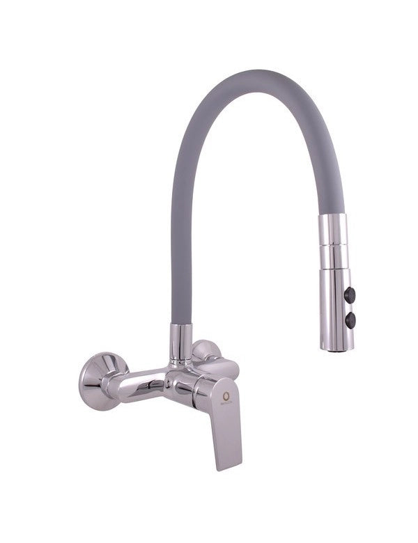 Miscelatore flessibile a parete grigio con memory foam COLORADO H. 35 cm