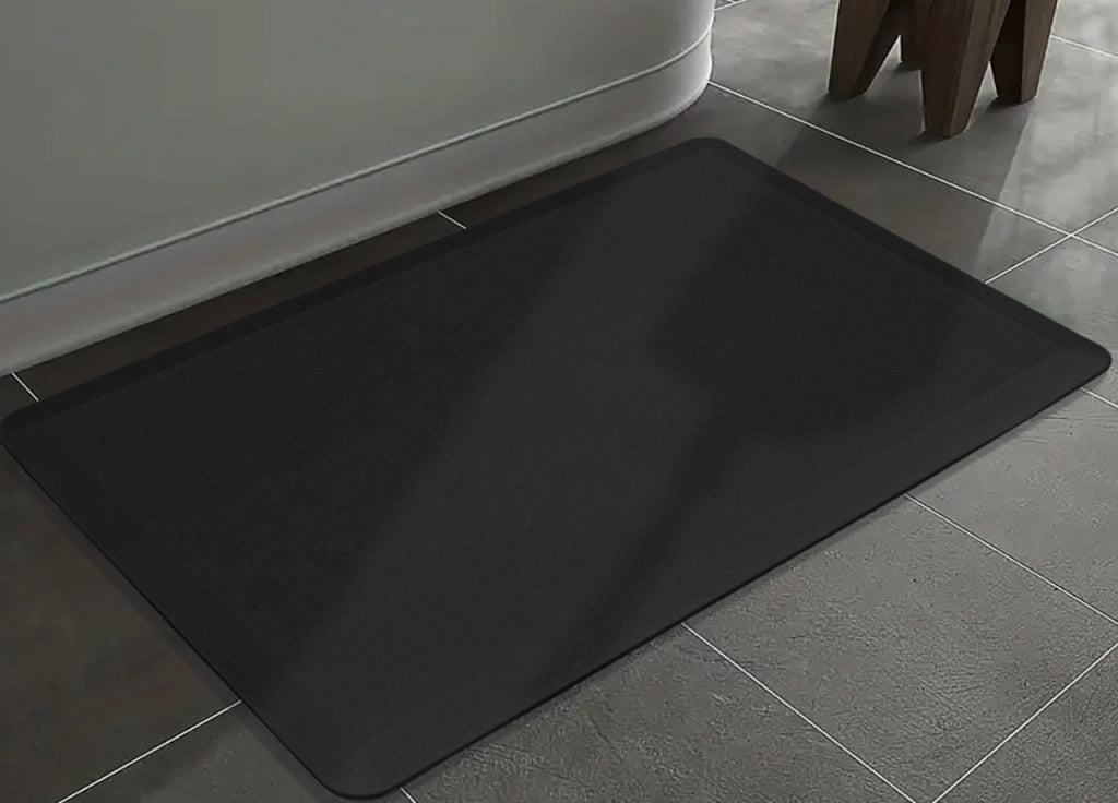Tappeto Bagno Memory Ultrasoft Antiscivolo Impermeabile Tinta Unita Giulia - 44x75 - Nero