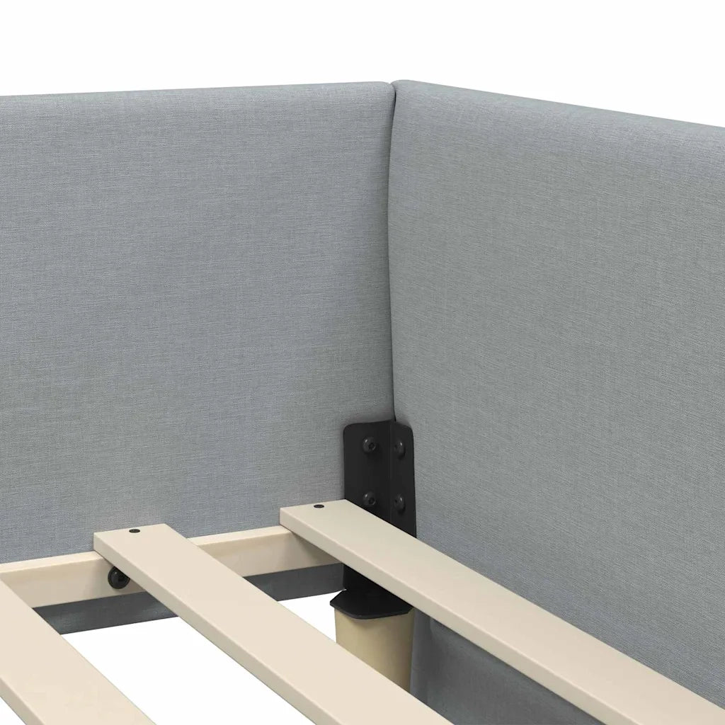 vidaXL Cornice del letto ad angolo Grigio chiaro 80 x 200 cm