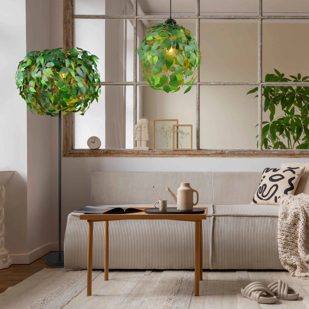 Piantana, metallo e plastica, verde effetto naturale, H 180 cm, Leavy
