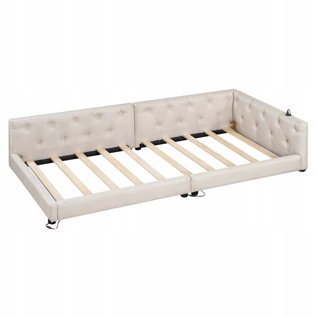 Divano letto 90x200 - Xylo - Beige con RGB e USB-C