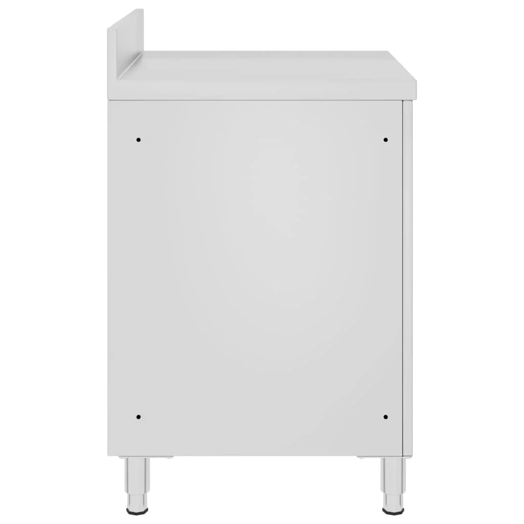 Tavolo da lavoro commerciale con mobiletto 60 x 60 x 96 cm acciaio inox 02_0001903