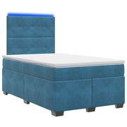 Letto box spring con materasso Blu 120 x 200 cm Velluto 3455088