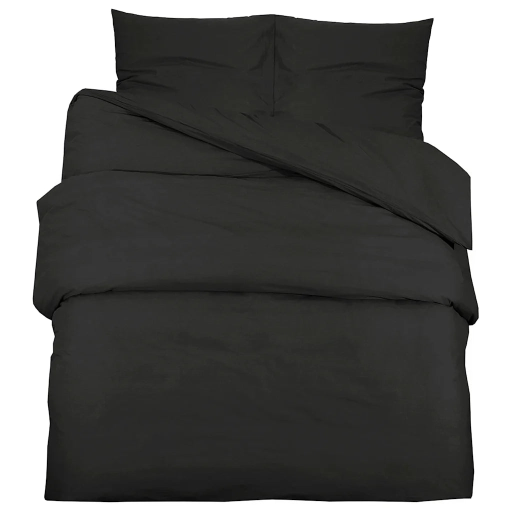 Set Copripiumino Nero 140x200 cm in Microfibra Leggera CFW9276688