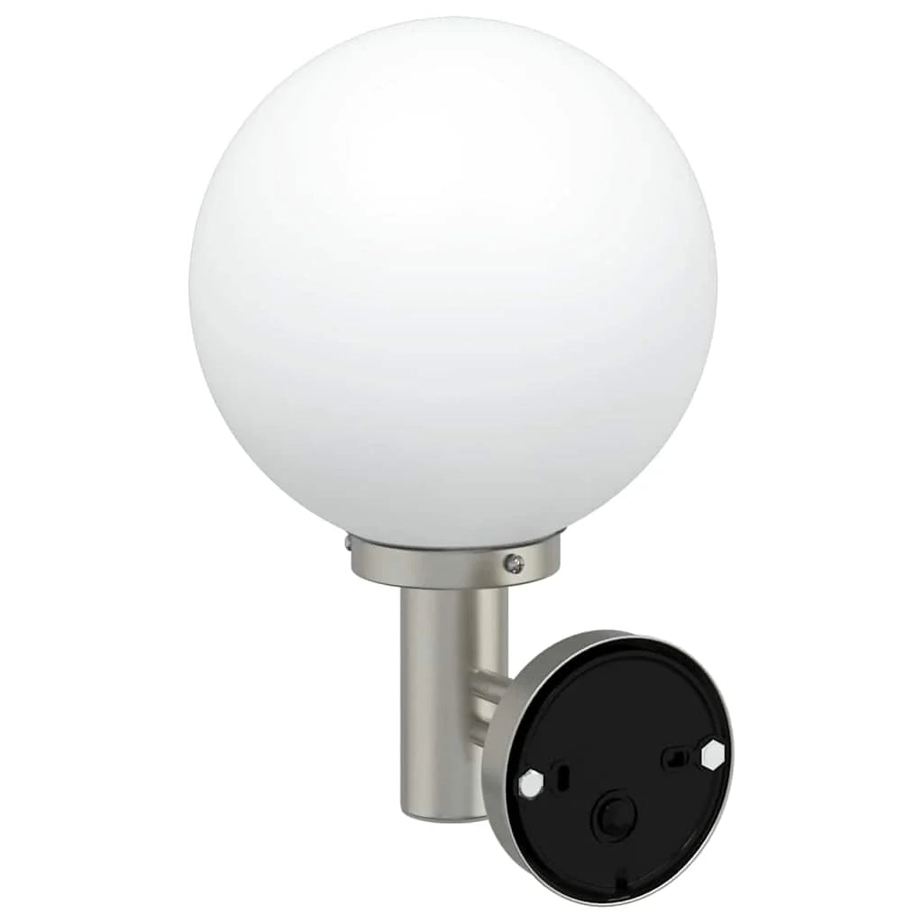 Moderna lampada da parete per esterni con sensore di movimento 28 x 25 x 38 cm acciaio inox argento 02_0056493