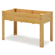 Fioriera rialzata in legno 120 x 60 x 82 cm drenaggio ottimale ergonomica stile rustico legno naturale 20_0012204
