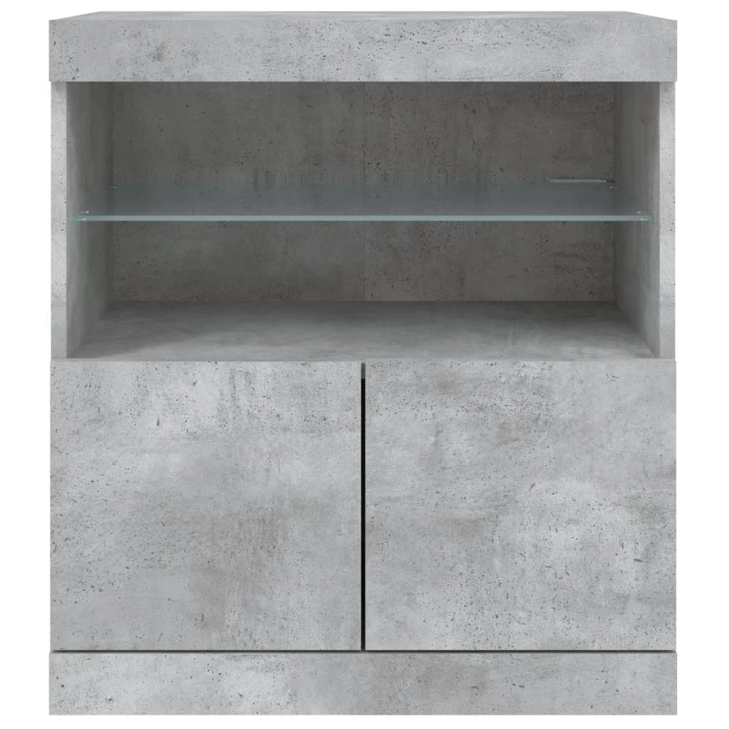 Buffet credenza cassettiera armadio mobile contenitore organizer per cucina soggiorno salotto con luci LED 60 x 37 x 67 cm grigio 02_0030005