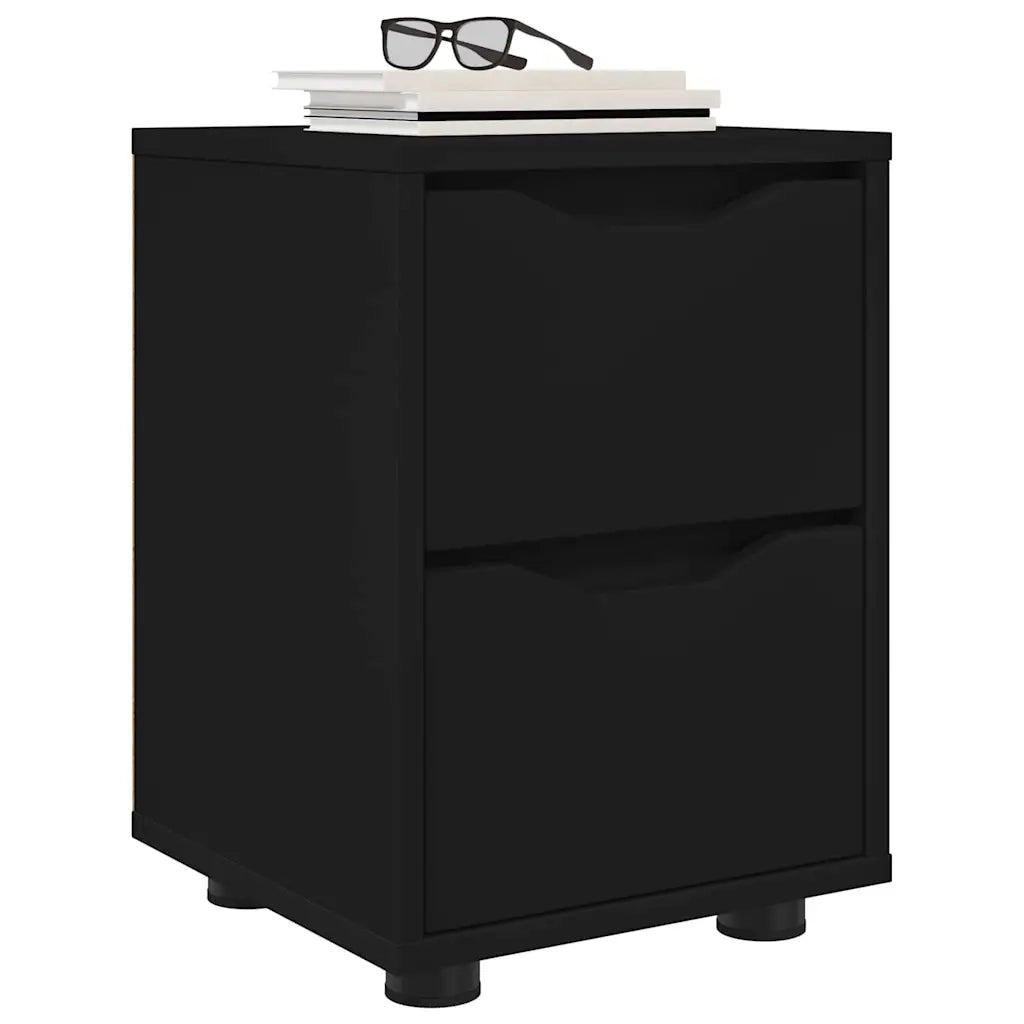 Comodino con cassetto Nero 30,5 x 30 x 43 cm Legno multistrato