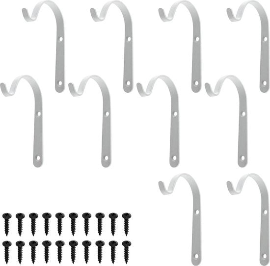 Hanger per piante 10 pezzi in ghisa 28 pollici esterno - appoggio per piante lampade per uccelli cibo per uccelli - bianco