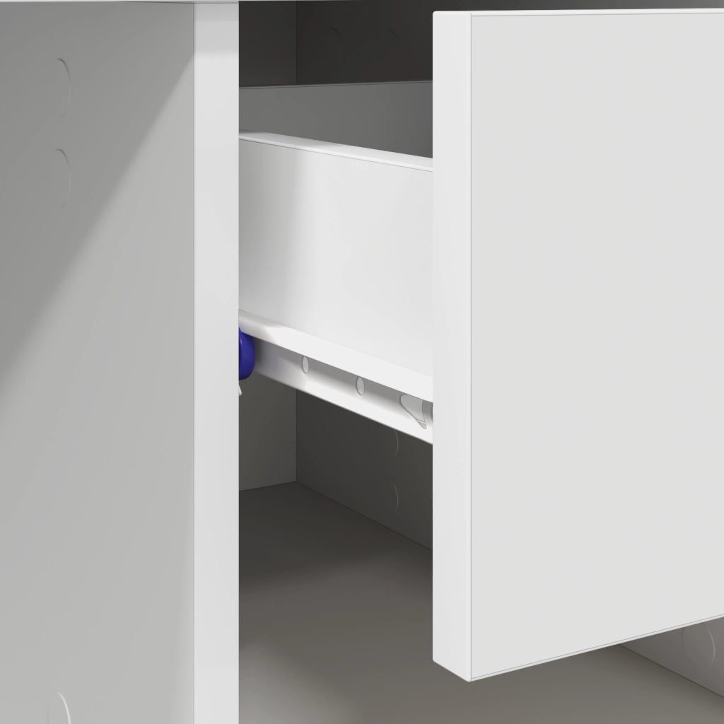 Scrivania con spazio di archiviazione Bianca 90x49.5x75 cm Legno ingegnerizzato