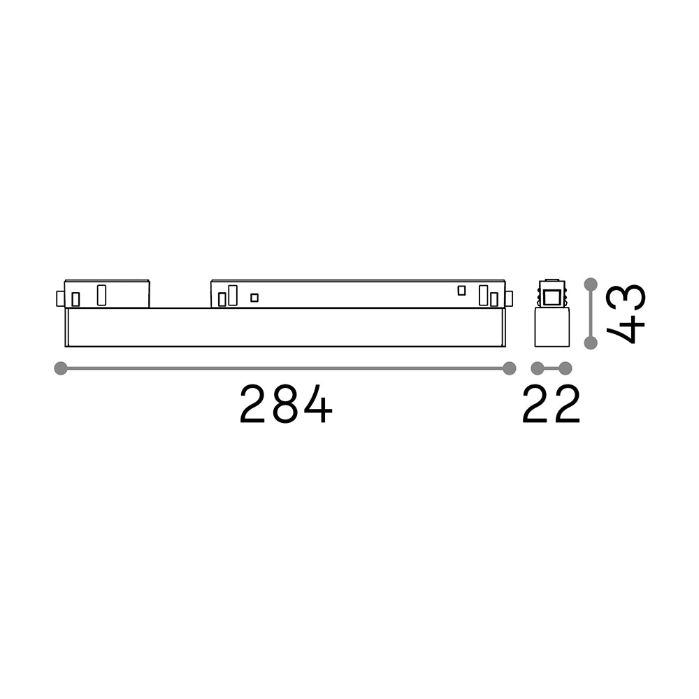 Supporto Lineare Binario On-Off Ego Alluminio Nero Led 13W 3000K Luce Calda