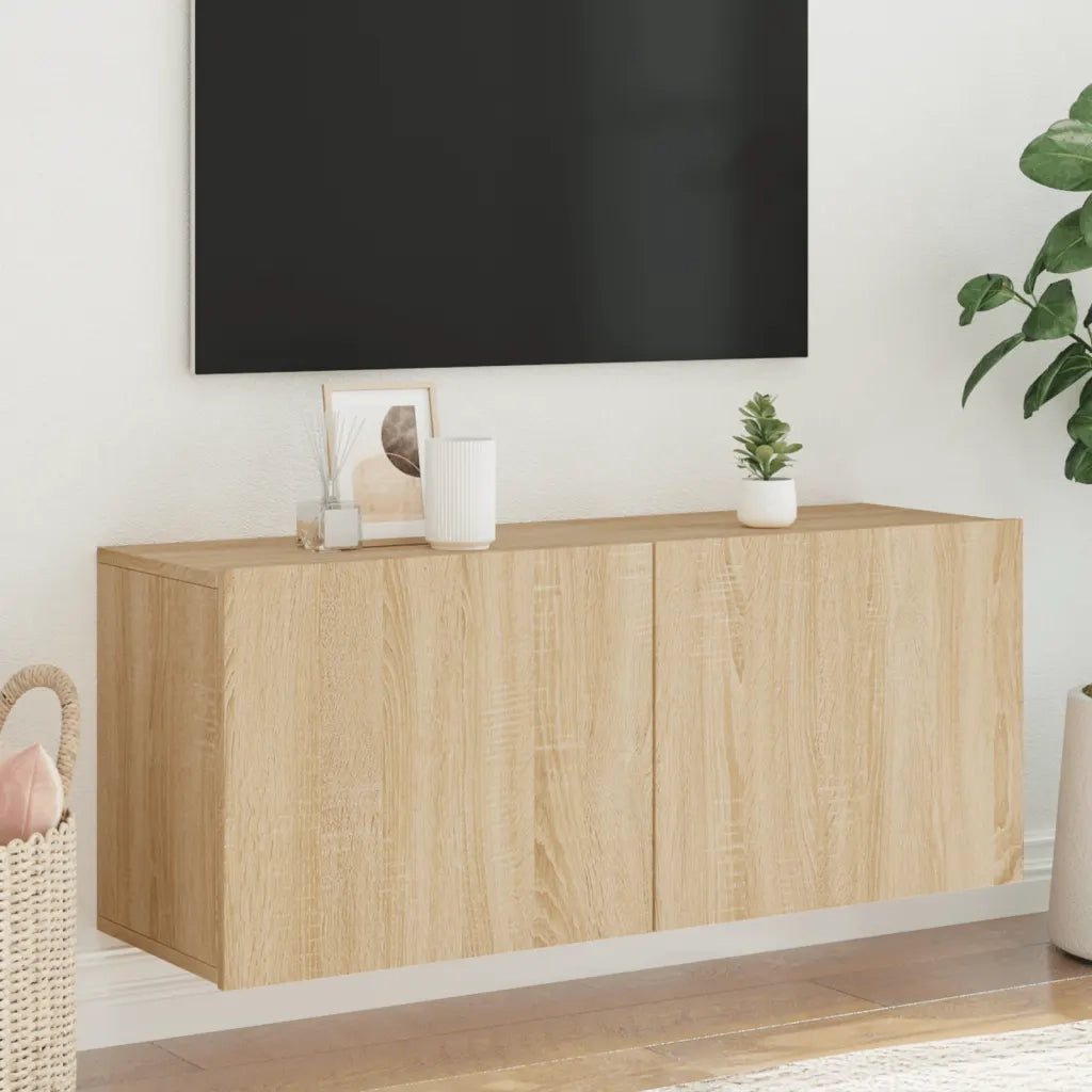 Mobile TV a Parete-Mobile TV a Muro Rovere Sonoma 100x30x41 cm