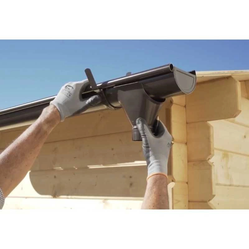 Kit grondaia in metallo per casette da giardino con falde 180-219 cm completo di accessori - Esterni da Vivere