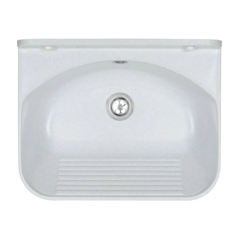 Pilozzo sospeso 46x36 in resina bianco pietra con fissaggi e scarico