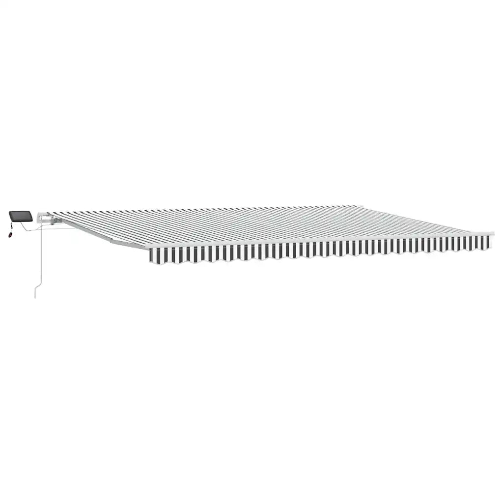 Tenda Retrattile Manuale con LED Antracite/ Bianco 500x300 cm