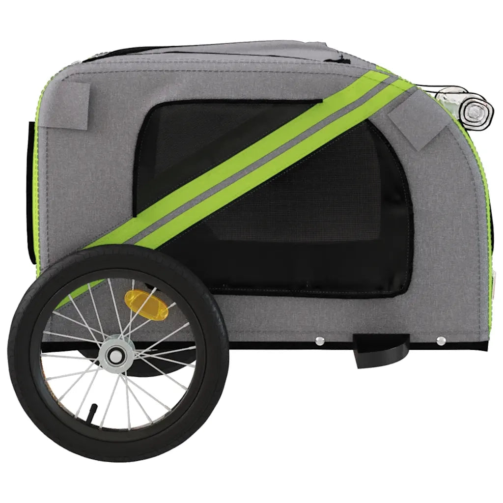 Rimorchio da Bici per Animali Verde e Grigio Oxford e Ferro CFW6837311