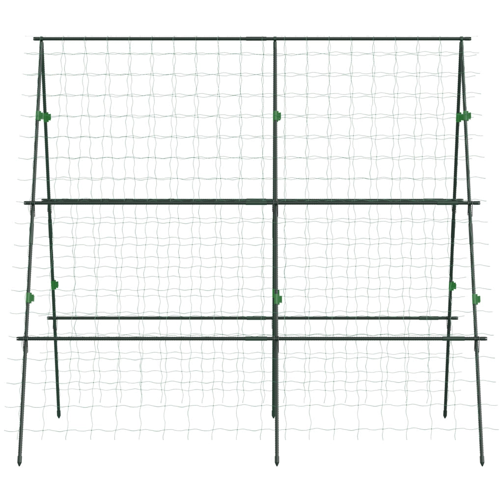 Supporto per Piante Rampicanti Triangolare ¨C Xylo ¨C Struttura in Acciaio Verde 180x100x180 cm