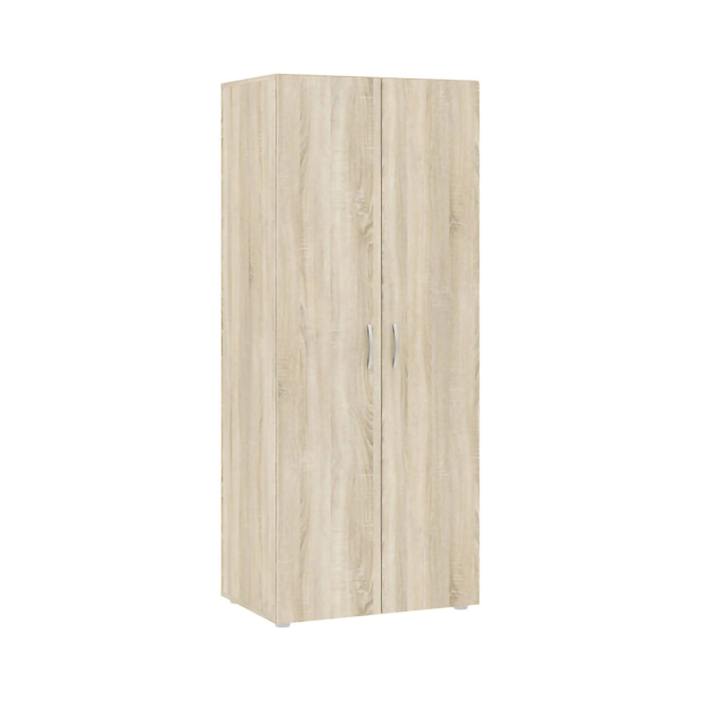 Guardaroba 2 ante Malvito, Mobile camera da letto, Cabina armadio portabiti, Armadio appendiabiti, 74x52 h179 cm, Rovere
