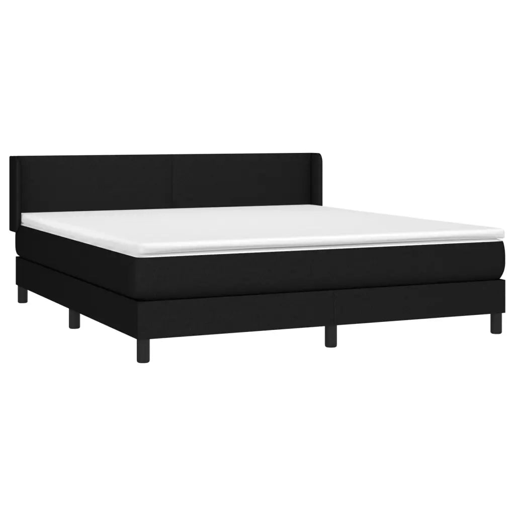 Giroletto a Molle con Materasso Nero 160x200 cm in Tessuto